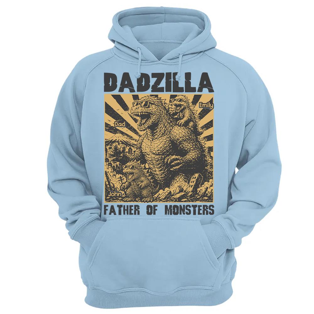 Personalized Dadzilla T-Shirt Father Day Gifts for Dad Funny Papa Tshirt Cool Daddy Dinosaur Tee Vr2