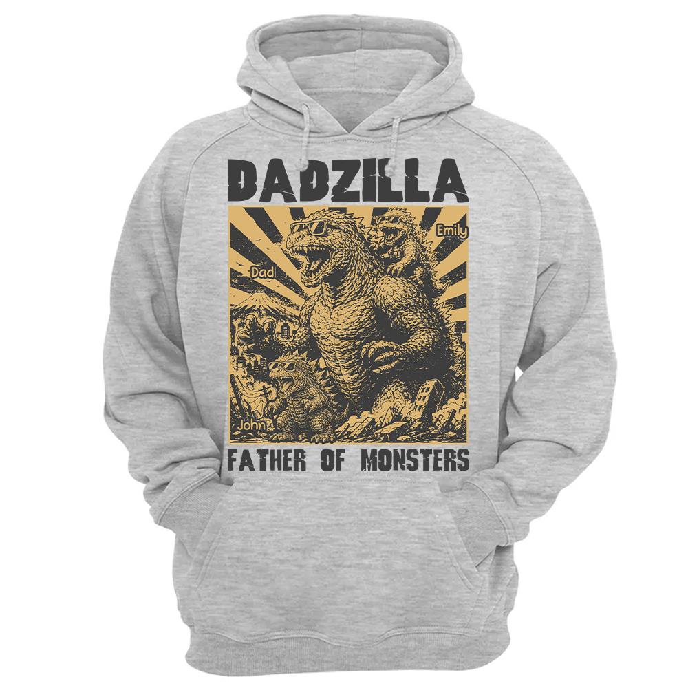 Personalized Dadzilla T-Shirt Father Day Gifts for Dad Funny Papa Tshirt Cool Daddy Dinosaur Tee Vr2