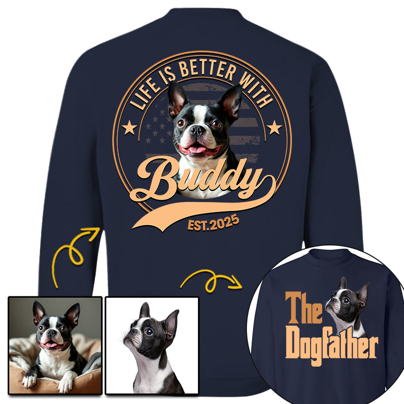 The Dog Father, Personalized Custom Photo Dog Dad Mom Shirt, Gift For Dog Lover T1807 Li29