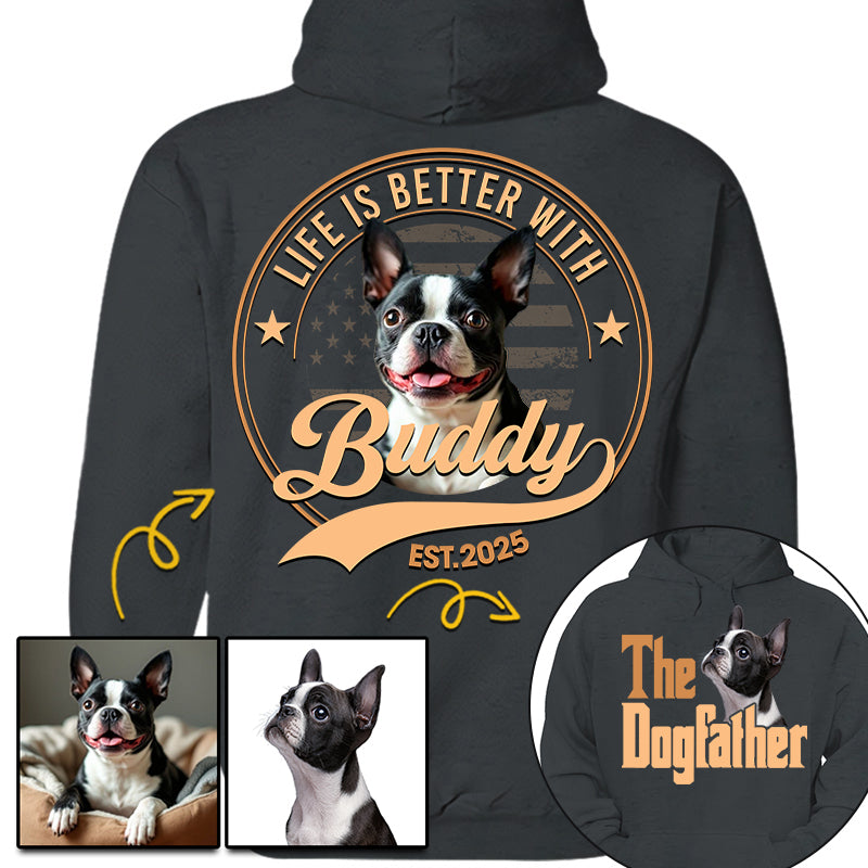 The Dog Father, Personalized Custom Photo Dog Dad Mom Shirt, Gift For Dog Lover T1807 Li29