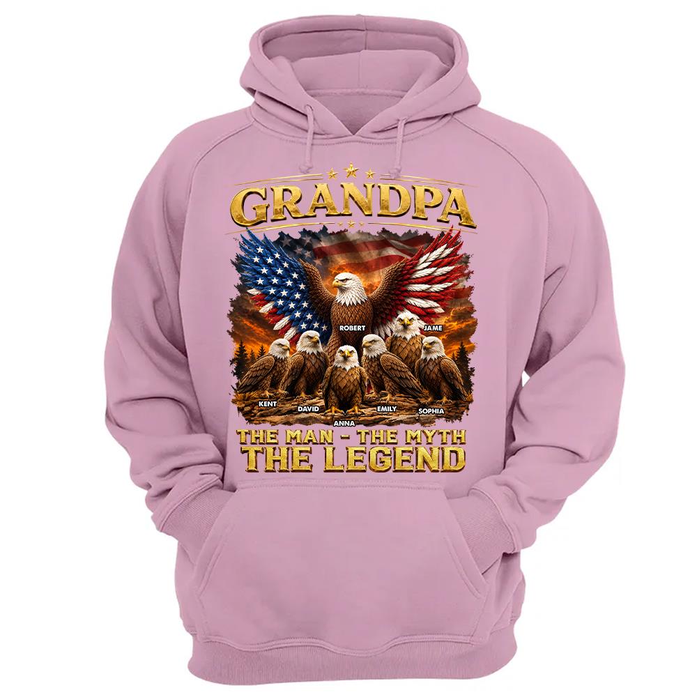 Grandpa Eagle - Personalized Shirt For Grandpa & Dad Vintage Shirt NA04 Hv01