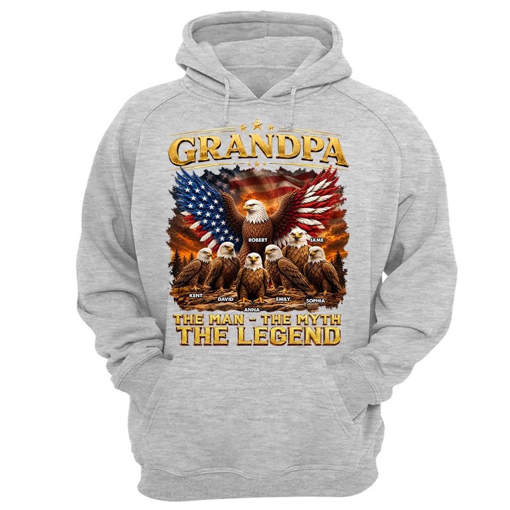 Grandpa Eagle - Personalized Shirt For Grandpa & Dad Vintage Shirt NA04 Hv01
