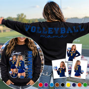 Personalized Volleyball Mom Sweatshirt, Custom Large Back Graphic, Gift For Volleyball Mom Volleyball Family Volleyball Lovers MI209 T24
