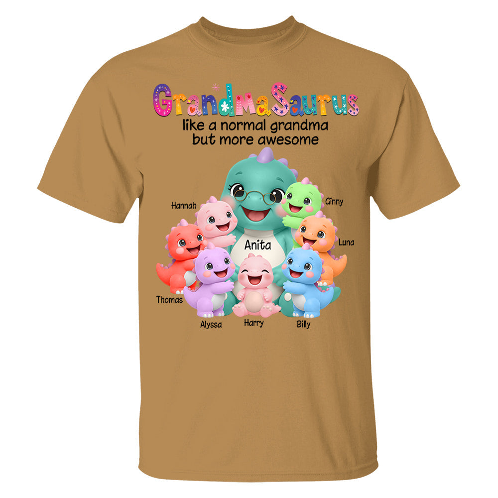 Grandmasaurus Like A Normal Grandma But More Awesome, Grandmasaurus And Grandkids, Custom Shirt Gift For Grandma, Gift for Grandma Tshirt Sweatshirt MI209 Li29