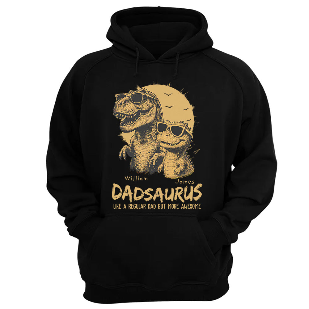 Personalized Dad Dinosaur Shirt with Custom Kids Names, Funny Grandpa Family T Shirt for Dad Daddy, Father's Day Birthday Gift VH01
