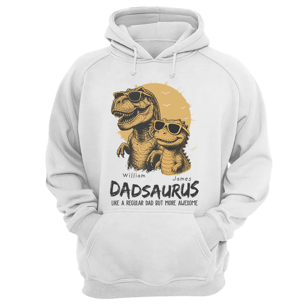 Personalized Dad Dinosaur Shirt with Custom Kids Names, Funny Grandpa Family T Shirt for Dad Daddy, Father's Day Birthday Gift VH01