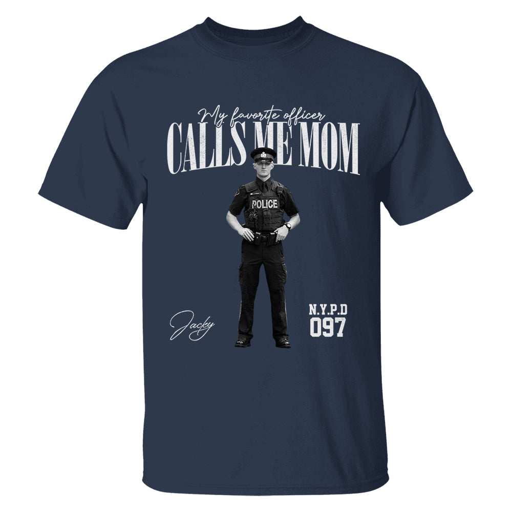 My Favorite Officer Calls Me Mom - Washed Tee Retro Bootleg Shirt For Police Family A2110