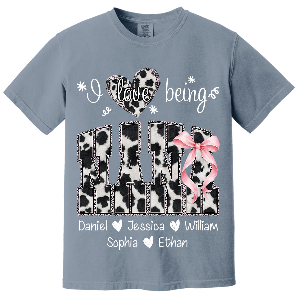 I Love Being Nana Farmhouse Style Shirt with Names, Farmhouse Grandma Tee, Mother’s Day Gift for Nana VH01