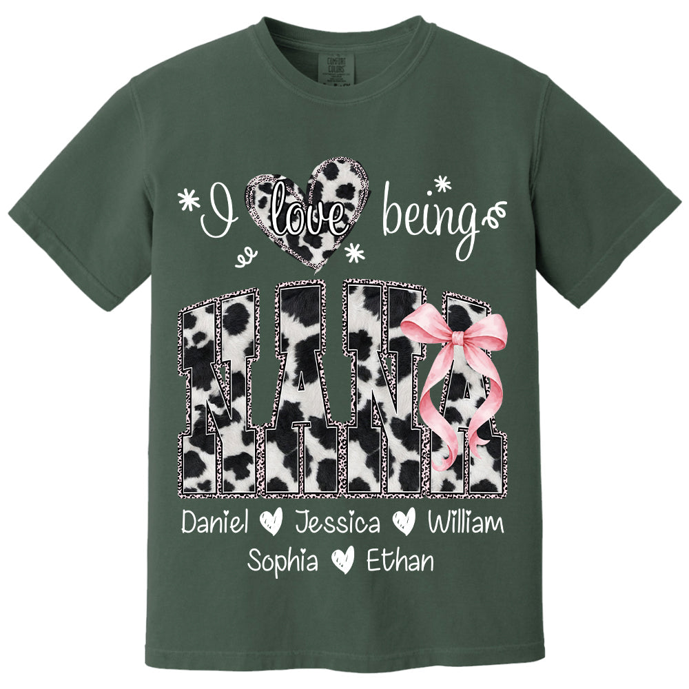 I Love Being Nana Farmhouse Style Shirt with Names, Farmhouse Grandma Tee, Mother’s Day Gift for Nana VH01