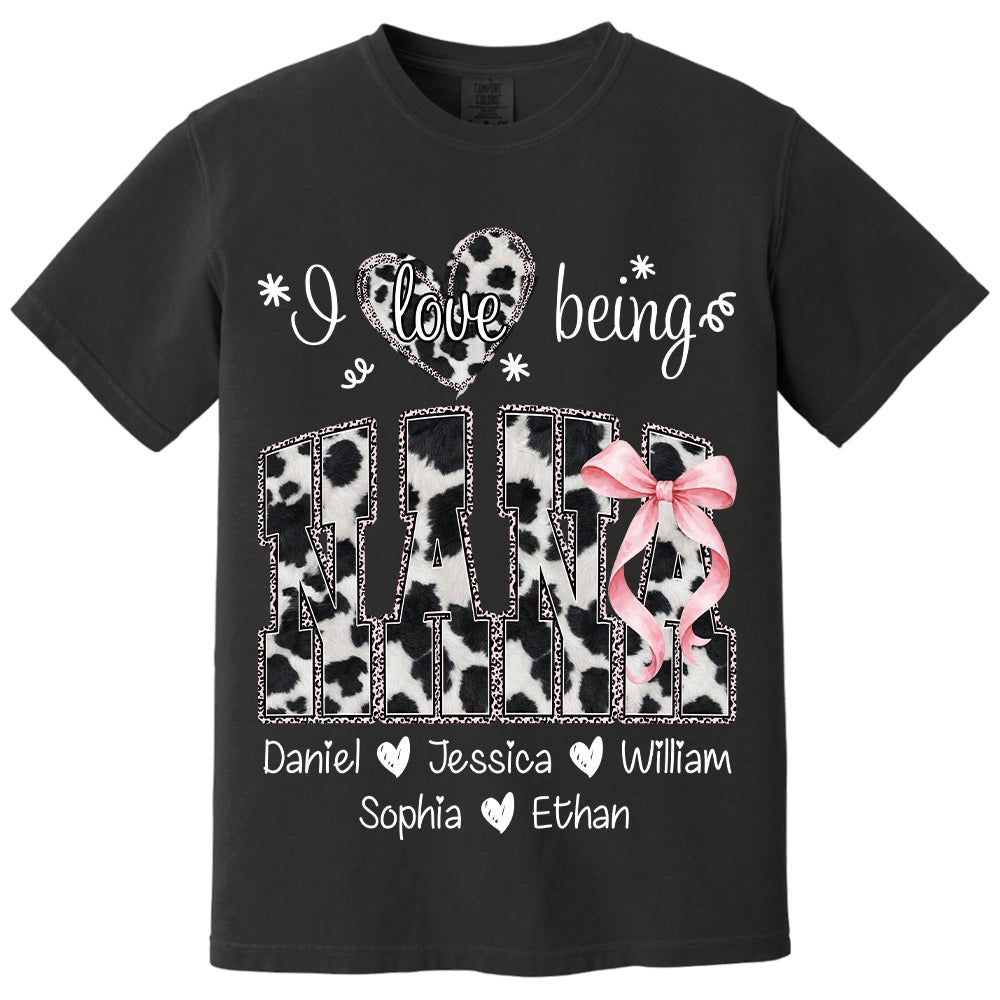 I Love Being Nana Farmhouse Style Shirt with Names, Farmhouse Grandma Tee, Mother’s Day Gift for Nana VH01