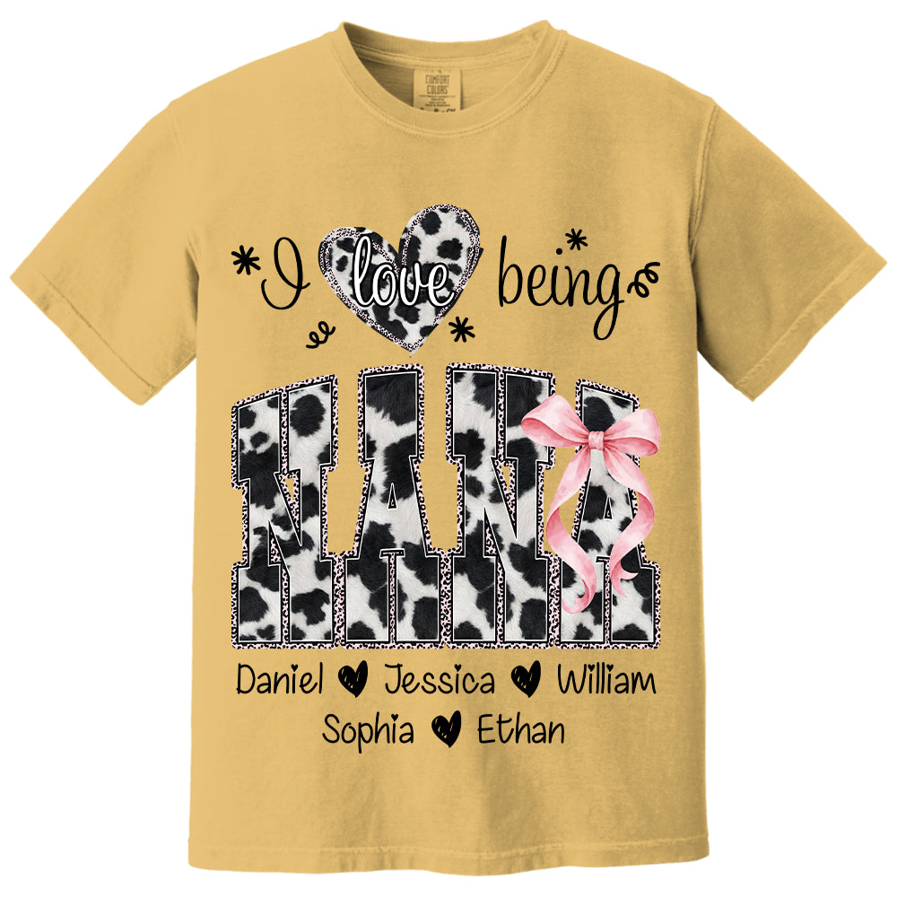 I Love Being Nana Farmhouse Style Shirt with Names, Farmhouse Grandma Tee, Mother’s Day Gift for Nana VH01