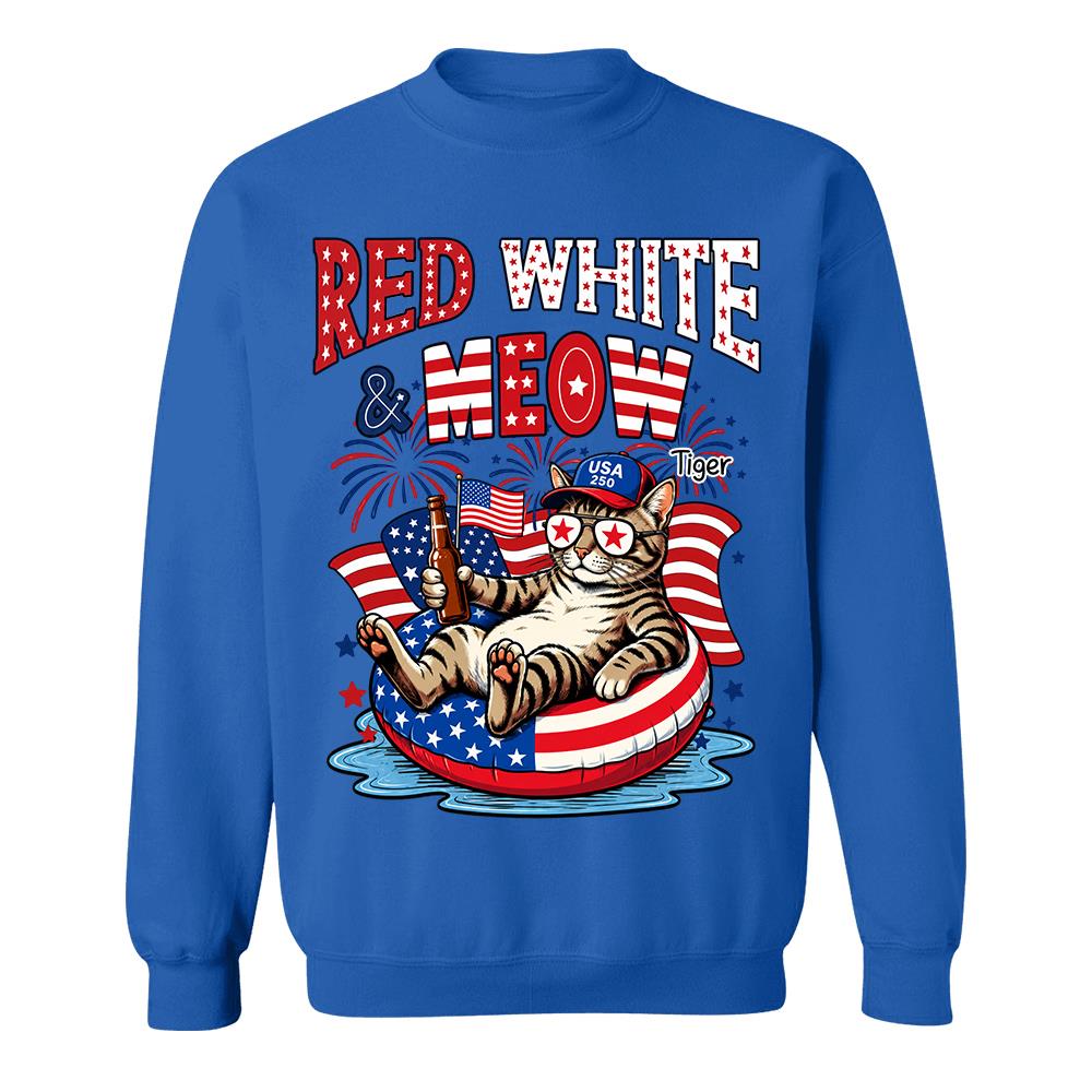 Red White Meow, Custom Photo Pet Shirt, America 250th Anniversary Gifts For Dog Cat Lovers, Dog Dad And Mom, Cat Owners T1807 Hv01 