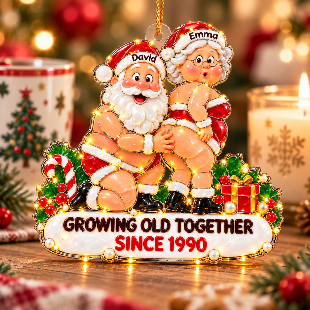 Growing Old Together- Personalized Couple Ornament A2110 VH01