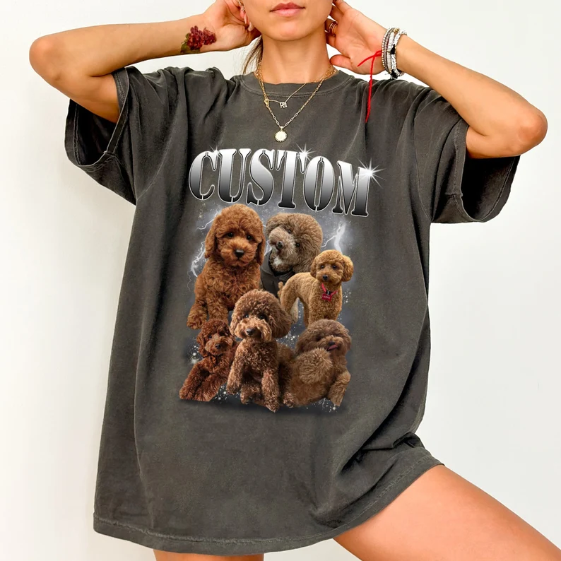 Custom Bootleg Rap PET Shirt, Custom Pet, Custom Retro Graphic 90s Tshirt, Dog Bootleg Shirt, Your Own Bootleg Your Design
