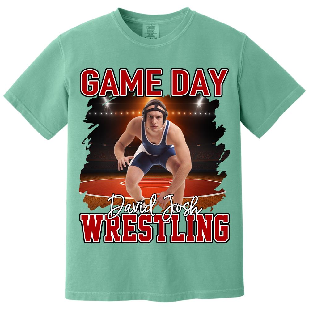 Custom Photo Wrestling Game Day Personalized Shirt Custom Name & Team Name NA04