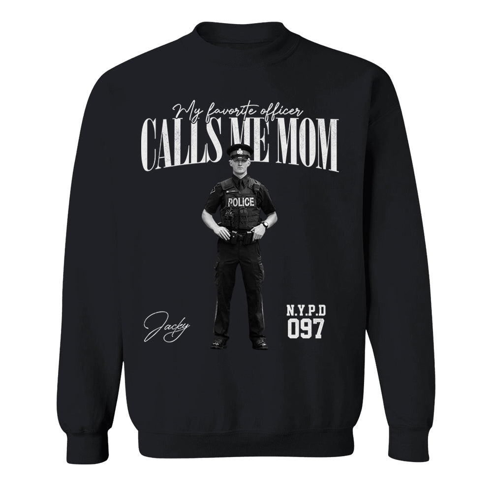 My Favorite Officer Calls Me Mom - Washed Tee Retro Bootleg Shirt For Police Family A2110