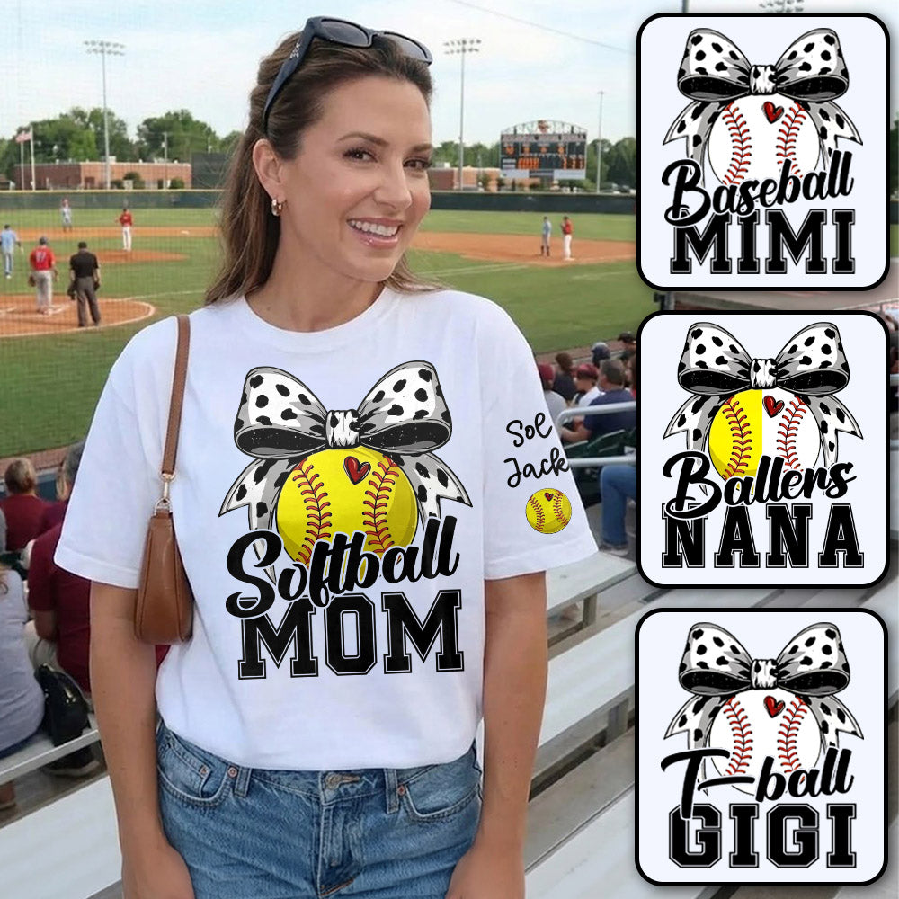 Softball Baseball Nana - Personalized Shirt For Softball Baseball Family NA04