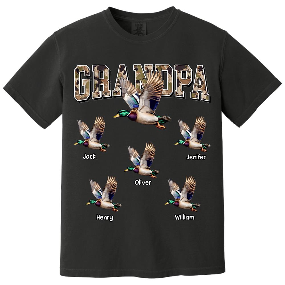 Grandpa Hunting Camo Mallard Duck Personalized Shirt For Grandpa Hv01