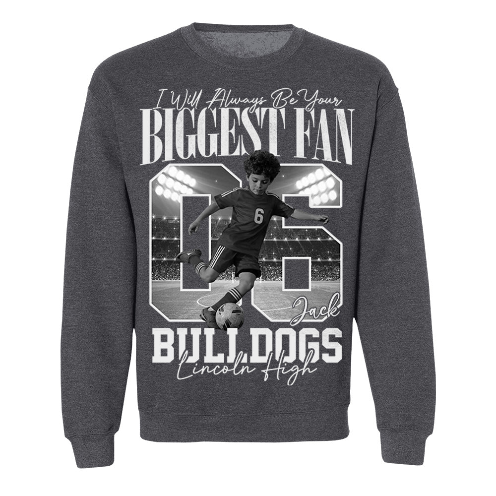 Personalized I'll Always Be Your Biggest Fan Shirt  - Washed Tee Retro Bootleg Shirt - Gift For Soccer Lovers T1807