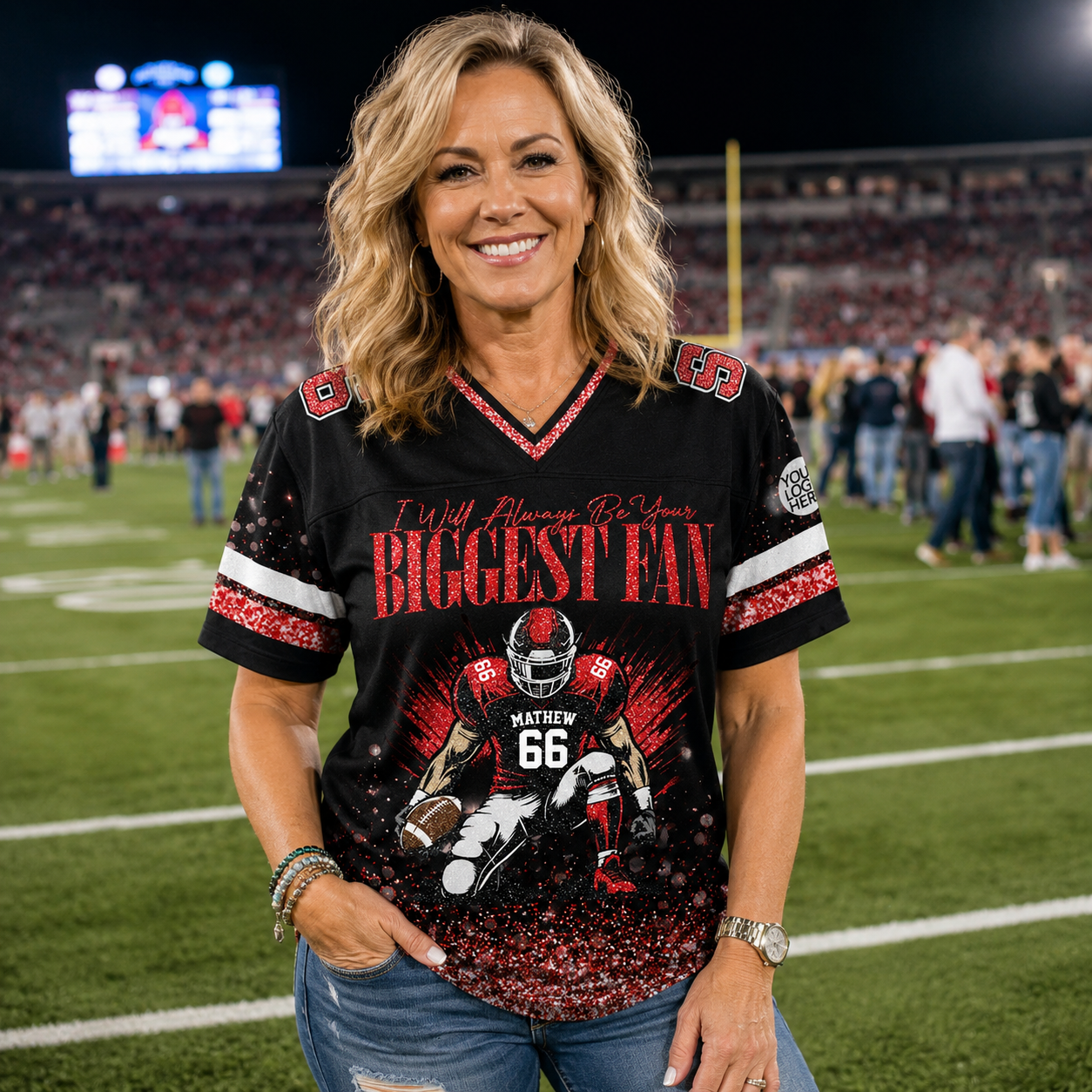 I'll Always Be Your Biggest Fan - Personalized Football Jersey For Football Mom - Gift For Sport Family T1807 T24