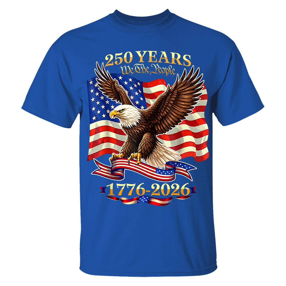 USA 250th Birthday T-Shirt, America 1776-2026 250 Years Fourth of July Tee Hv01