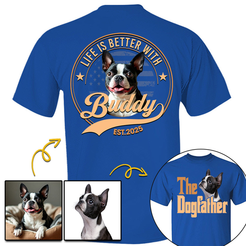 The Dog Father, Personalized Custom Photo Dog Dad Mom Shirt, Gift For Dog Lover T1807 Li29
