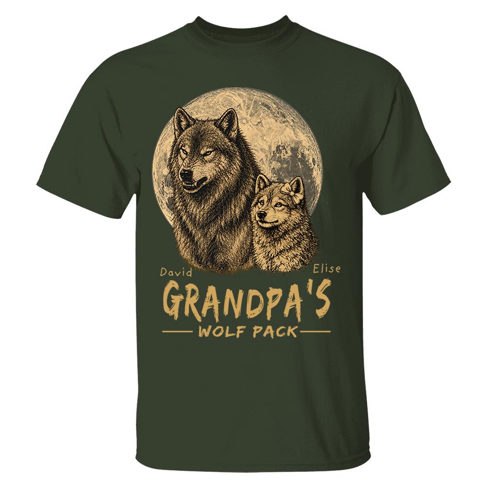 Grandpa Wolf Pack-Personalized Shirt - Father's Day, Gift For Dad, Grandpa, Father's Day Gift Na02 Nh00