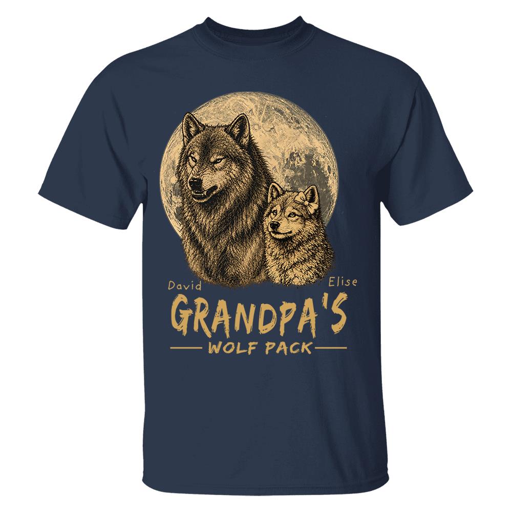 Grandpa Wolf Pack-Personalized Shirt - Father's Day, Gift For Dad, Grandpa, Father's Day Gift Na02 Nh00