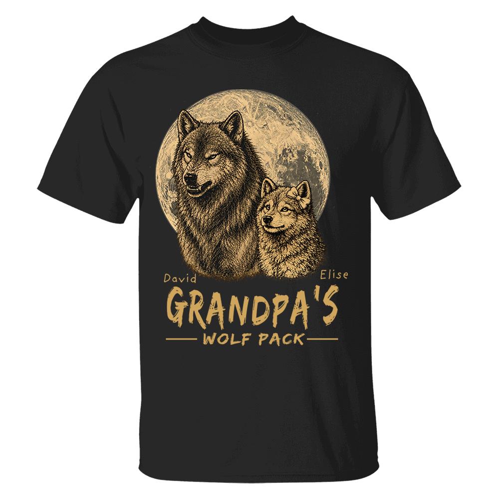 Grandpa Wolf Pack-Personalized Shirt - Father's Day, Gift For Dad, Grandpa, Father's Day Gift Na02 Nh00
