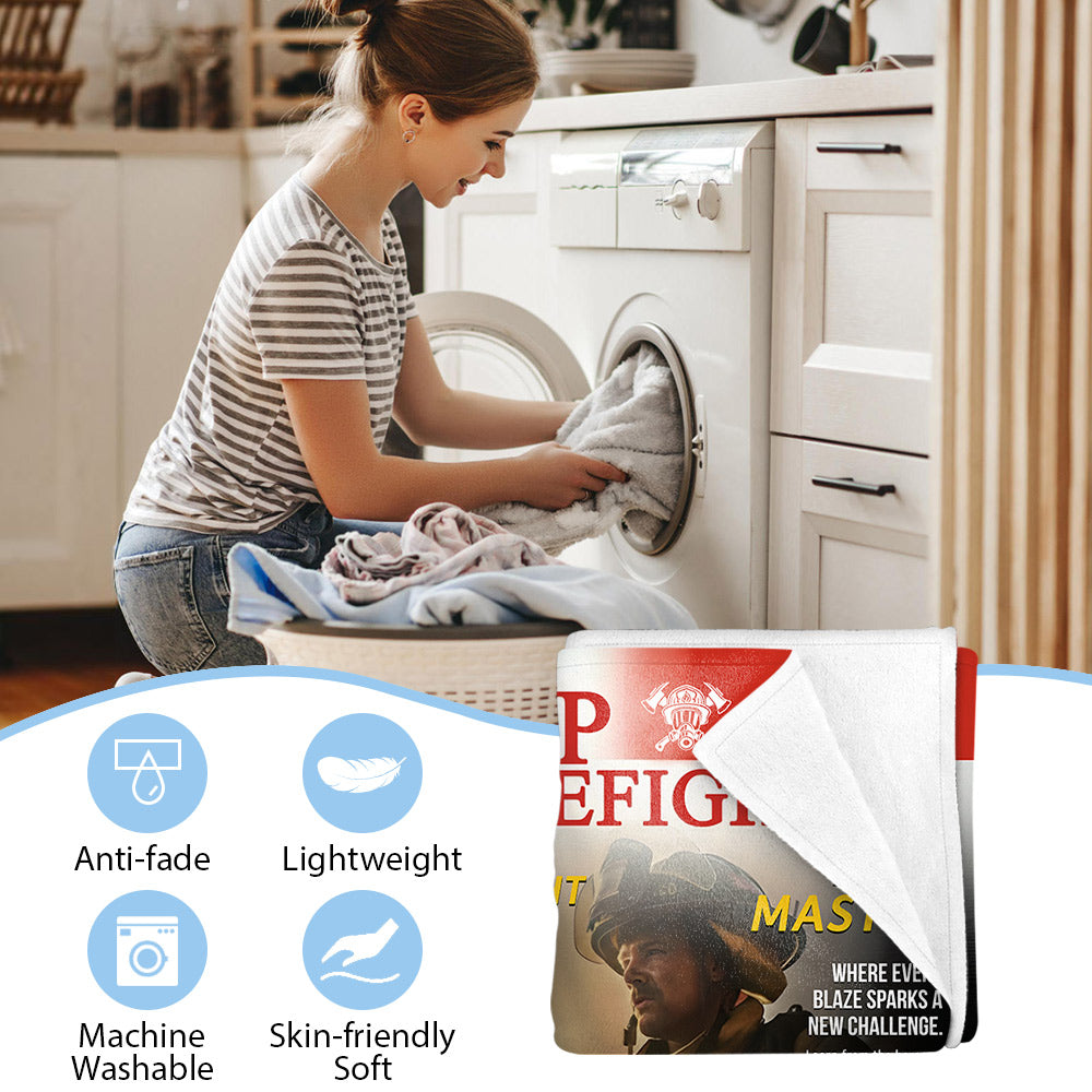 Personalized Firefighter Magazine Blanket-Fireman Retirement Gift