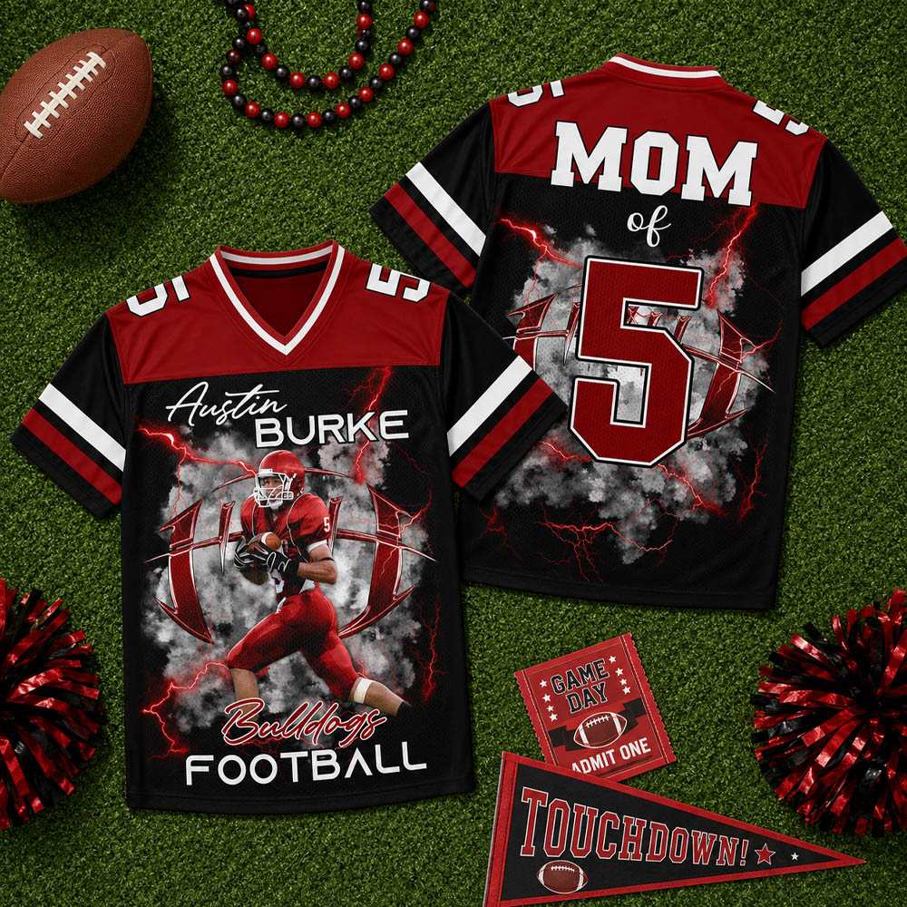 Personalied Football Jersey Shirt For Football Family Custom Photo Game Day Family Shirt