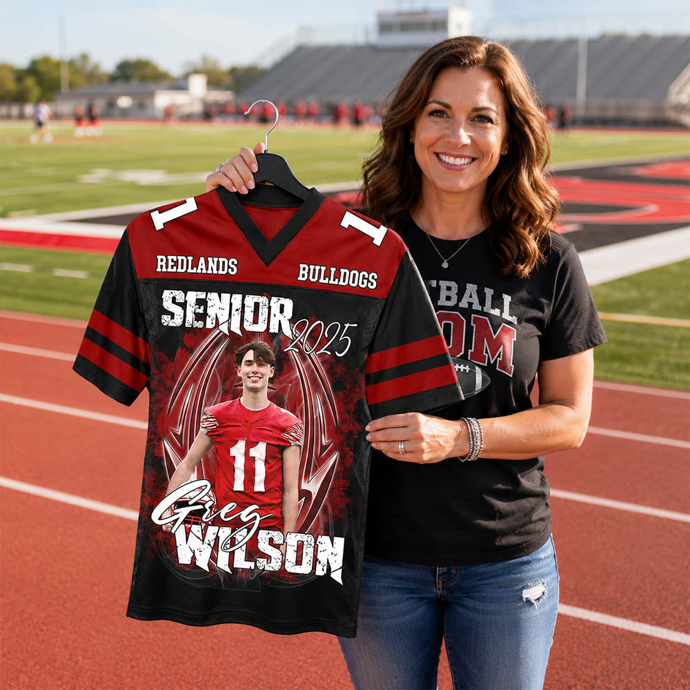 Custom Photo Football Jersey Shirt For Football Family Game Day Shirt H2511