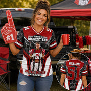 I Will Always Be Your Biggest Fan Personalized All Over Print Football Jersey For Football Mom Grandma Sport Family