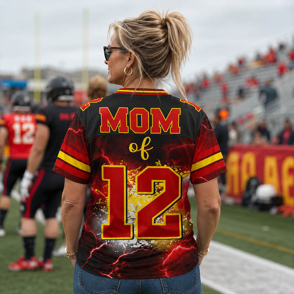 Custom Photo Football Jersey I Will Always Be Your Biggest Fan Game Day Shirt For Football Mom Dad Family