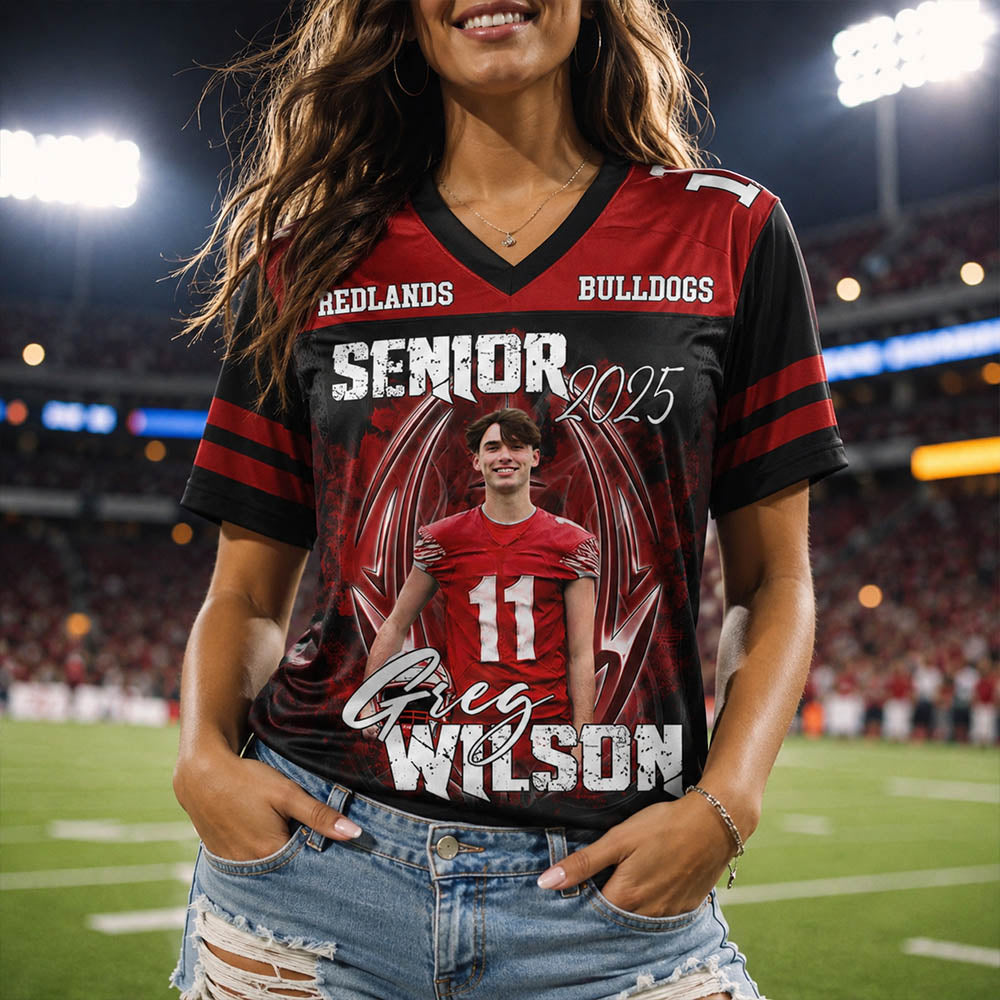 Custom Photo Football Jersey Shirt For Football Family Game Day Shirt H2511