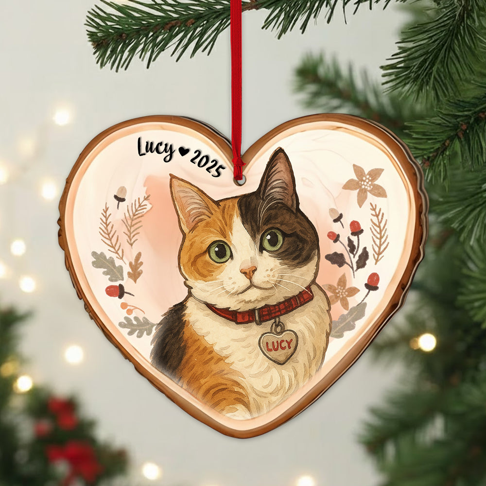 Personalized Pet Portrait From Photo Ornament, Dog Christmas Acrylic Ornament, Pet Lover Gift T1807 Li29