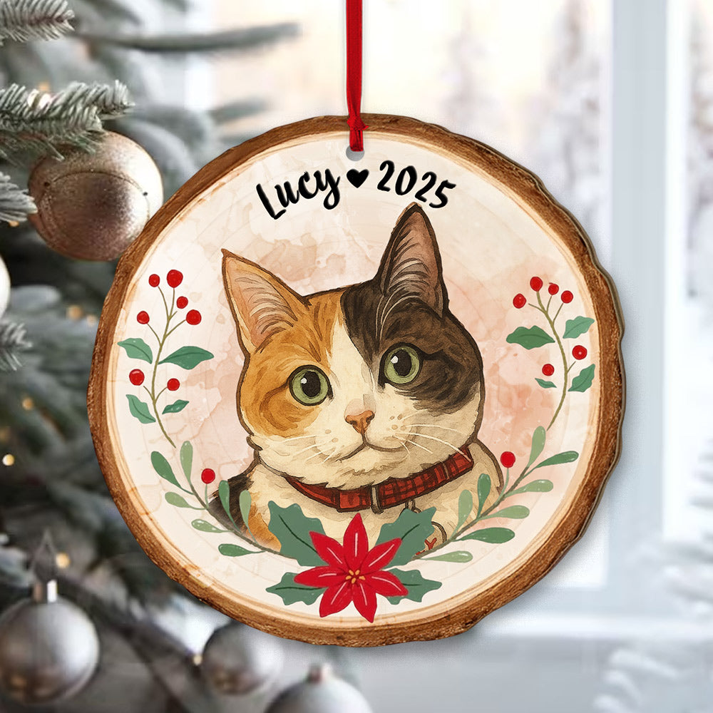 Personalized Pet Portrait From Photo Ornament, Dog Christmas Acrylic Ornament, Pet Lover Gift T1807 Li29