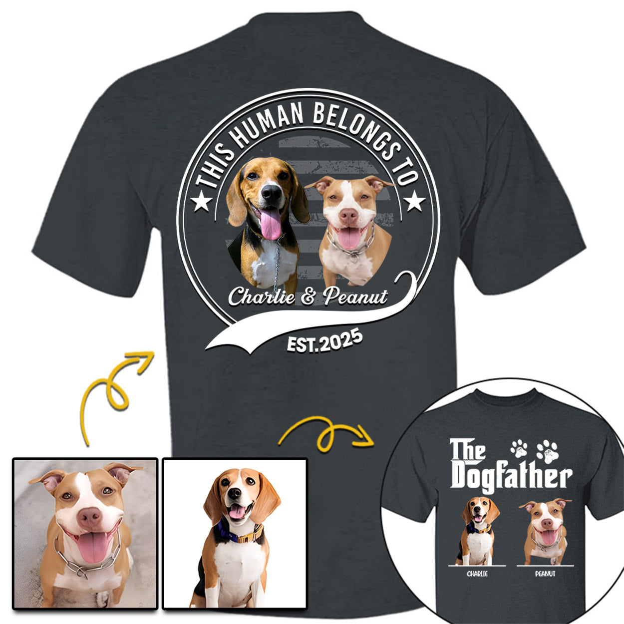 The Dog Father, Personalized Custom Photo Dog Dad Mom Shirt, Gift For Dog Lover Vr2 T1807