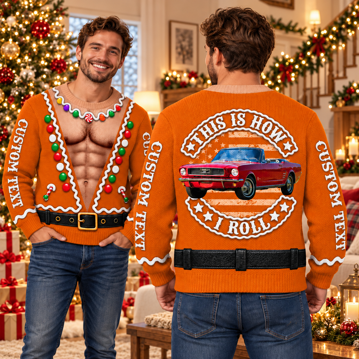 This Is How I Roll - Custom Photo Car Christmas Funny Ugly Sweater - Gift For Car Lovers A2110 T24
