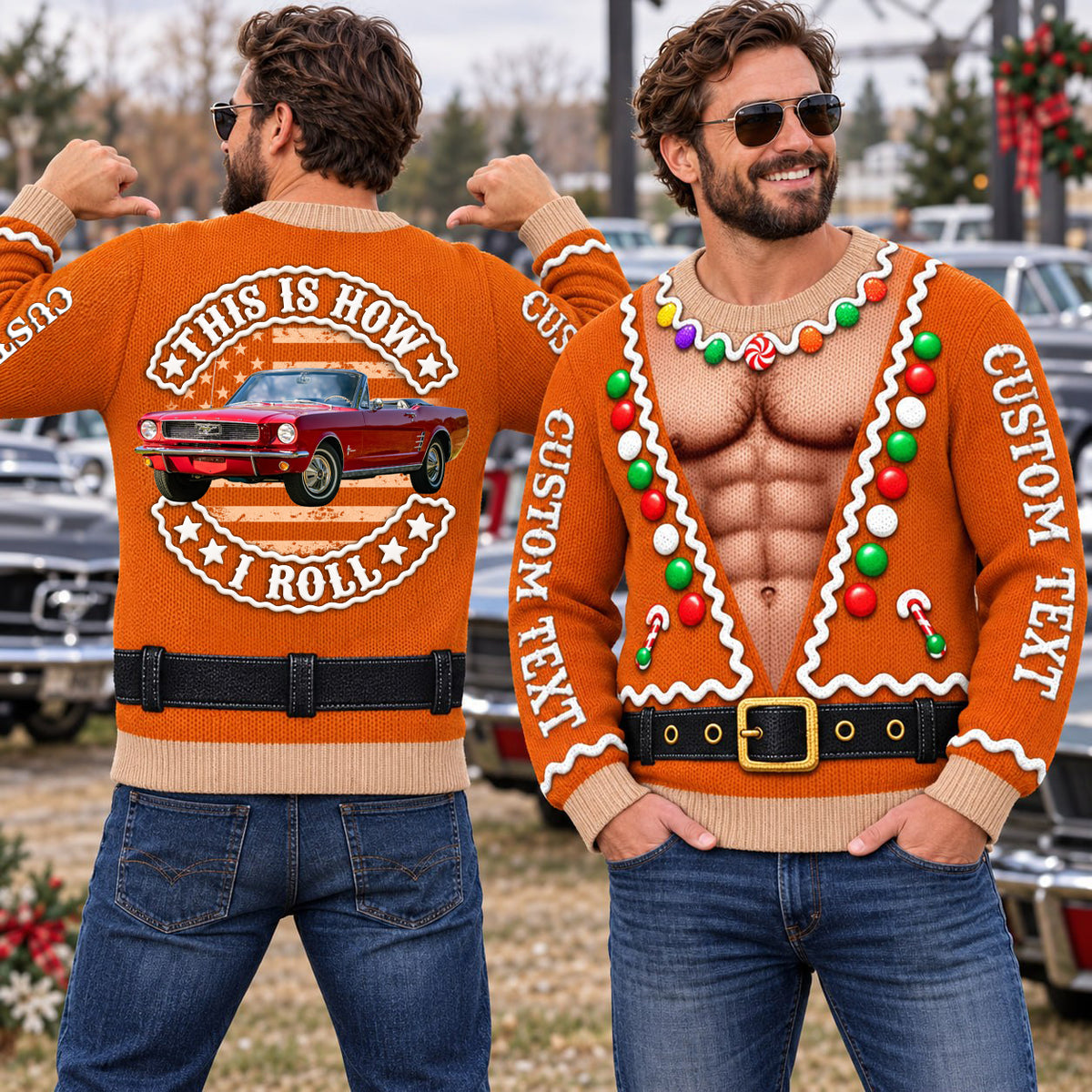 This Is How I Roll - Custom Photo Car Christmas Funny Ugly Sweater - Gift For Car Lovers A2110 T24