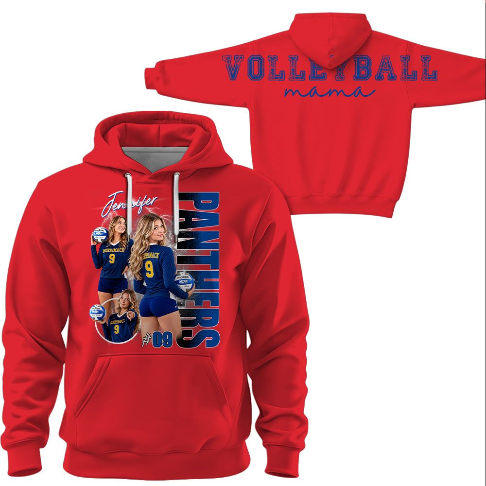 Personalized Volleyball Mom Sweatshirt, Custom Large Back Graphic, Gift For Volleyball Mom Volleyball Family Volleyball Lovers MI209 T24