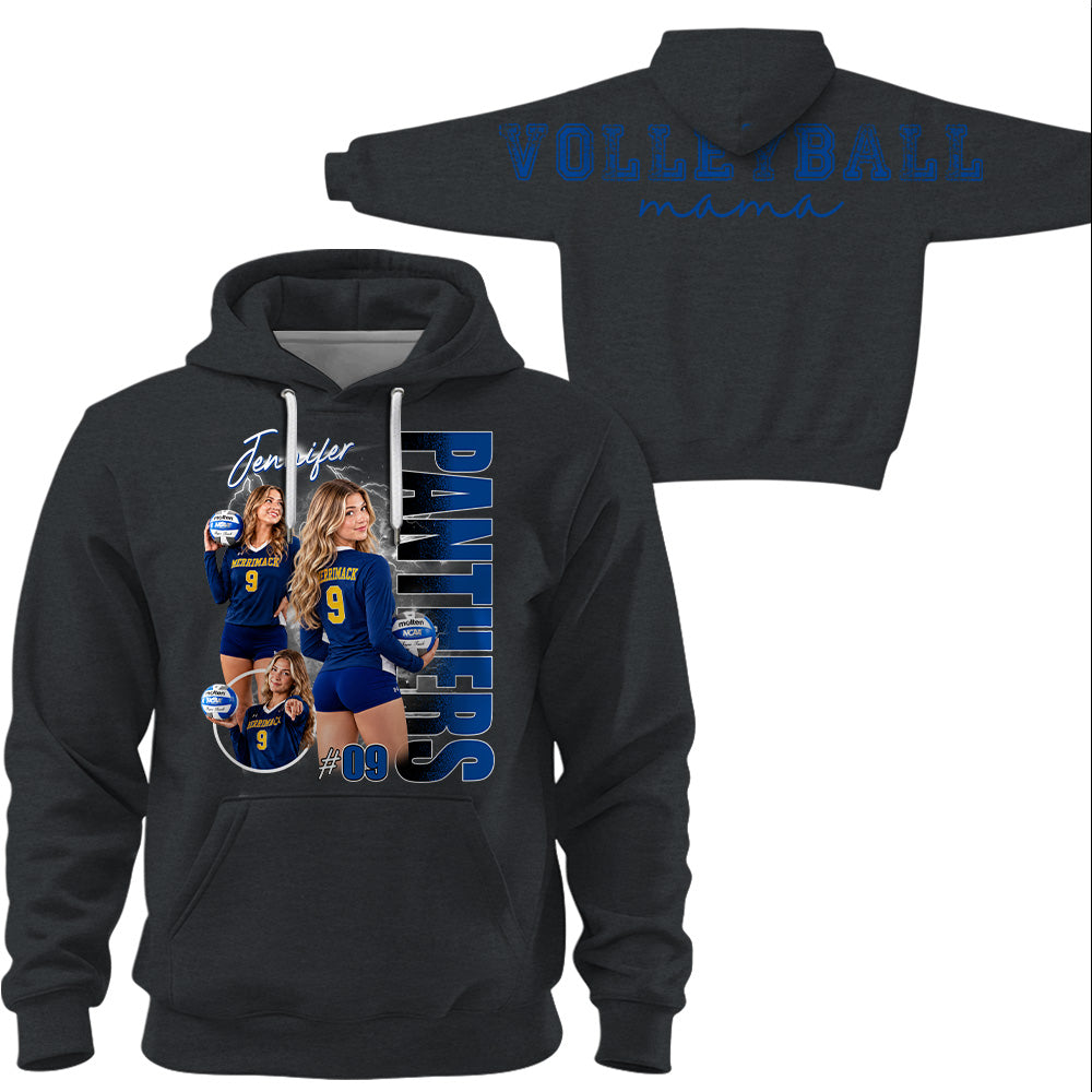 Personalized Volleyball Mom Sweatshirt, Custom Large Back Graphic, Gift For Volleyball Mom Volleyball Family Volleyball Lovers MI209 T24