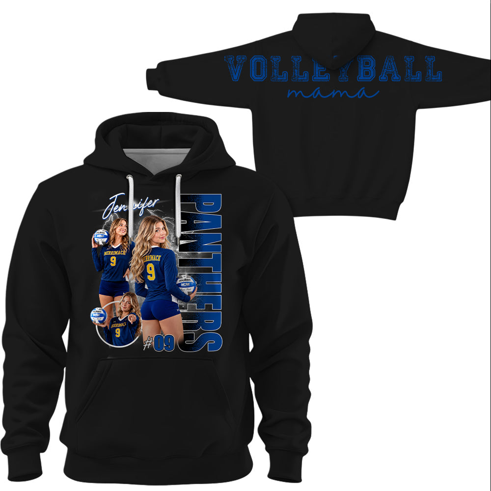 Personalized Volleyball Mom Sweatshirt, Custom Large Back Graphic, Gift For Volleyball Mom Volleyball Family Volleyball Lovers MI209 T24