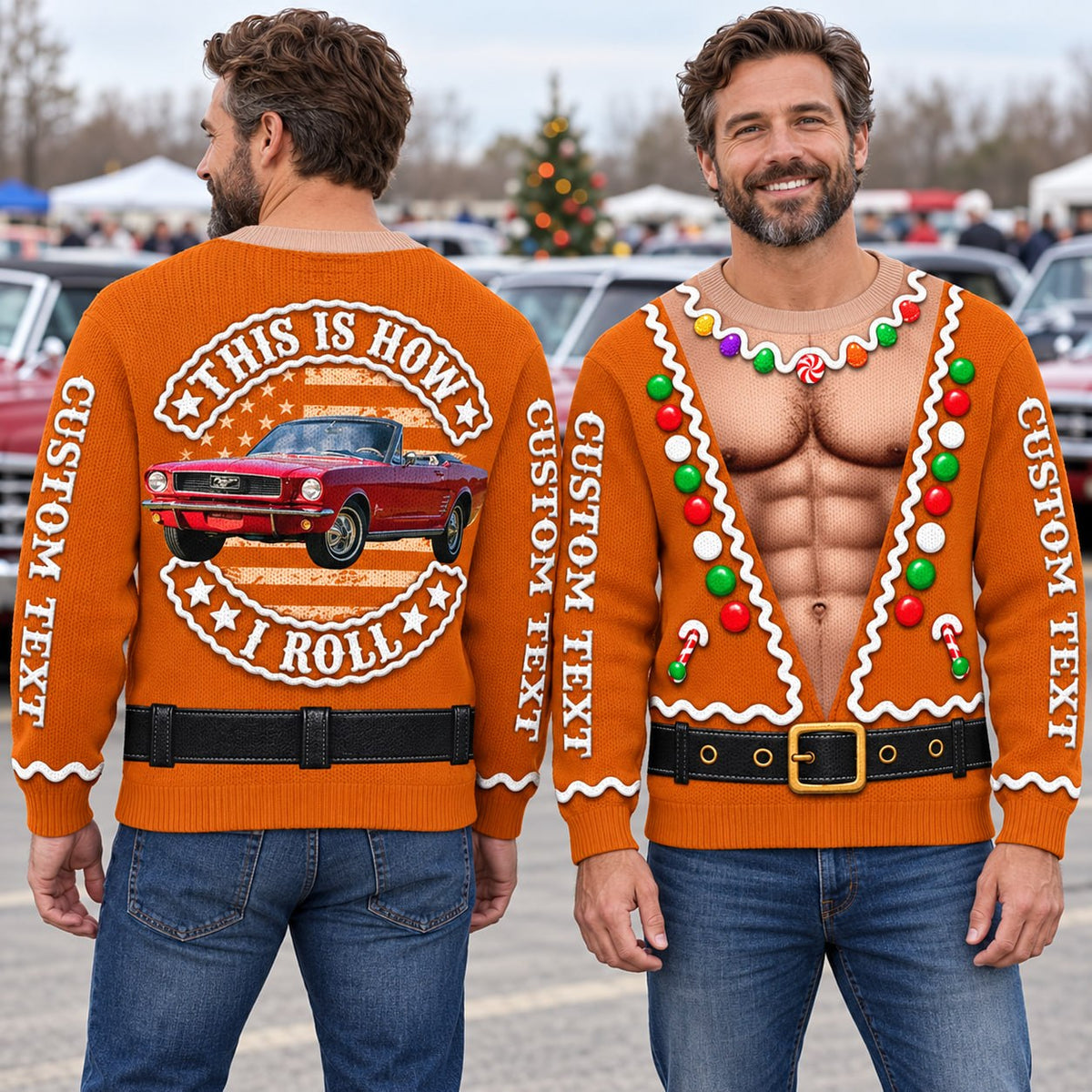 This Is How I Roll - Custom Photo Car Christmas Funny Ugly Sweater - Gift For Car Lovers A2110 T24