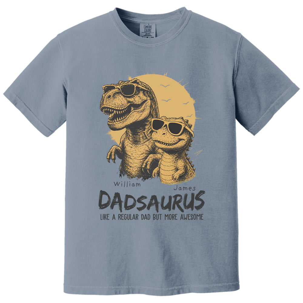 Personalized Dad Dinosaur Shirt with Custom Kids Names, Funny Grandpa Family T Shirt for Dad Daddy, Father's Day Birthday Gift VH01