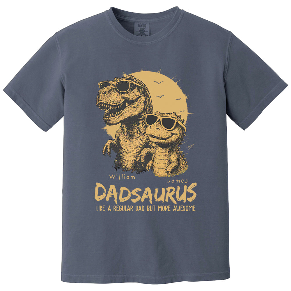 Personalized Dad Dinosaur Shirt with Custom Kids Names, Funny Grandpa Family T Shirt for Dad Daddy, Father's Day Birthday Gift VH01