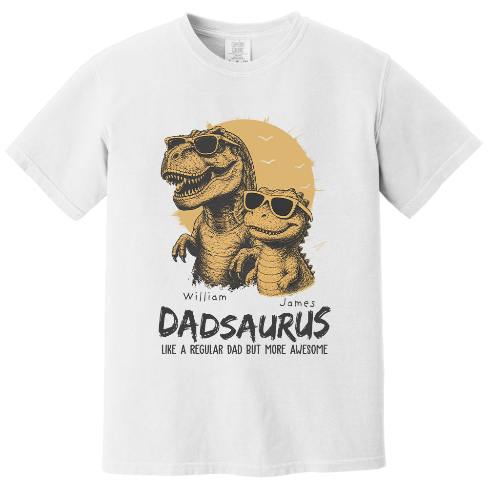 Personalized Dad Dinosaur Shirt with Custom Kids Names, Funny Grandpa Family T Shirt for Dad Daddy, Father's Day Birthday Gift VH01