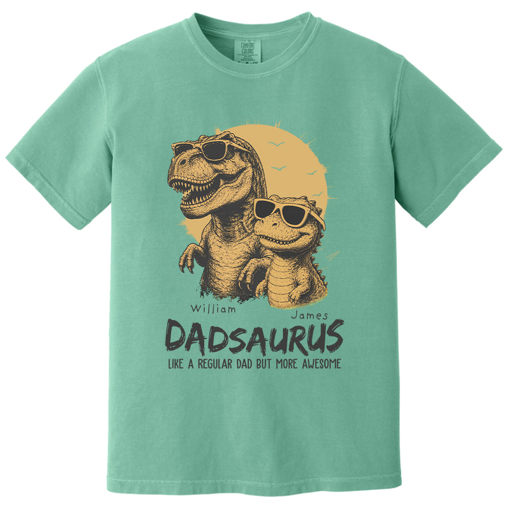 Personalized Dad Dinosaur Shirt with Custom Kids Names, Funny Grandpa Family T Shirt for Dad Daddy, Father's Day Birthday Gift VH01