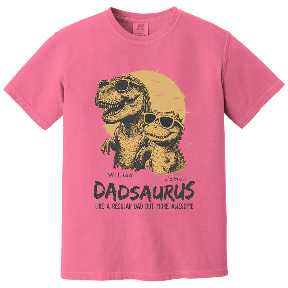 Personalized Dad Dinosaur Shirt with Custom Kids Names, Funny Grandpa Family T Shirt for Dad Daddy, Father's Day Birthday Gift VH01