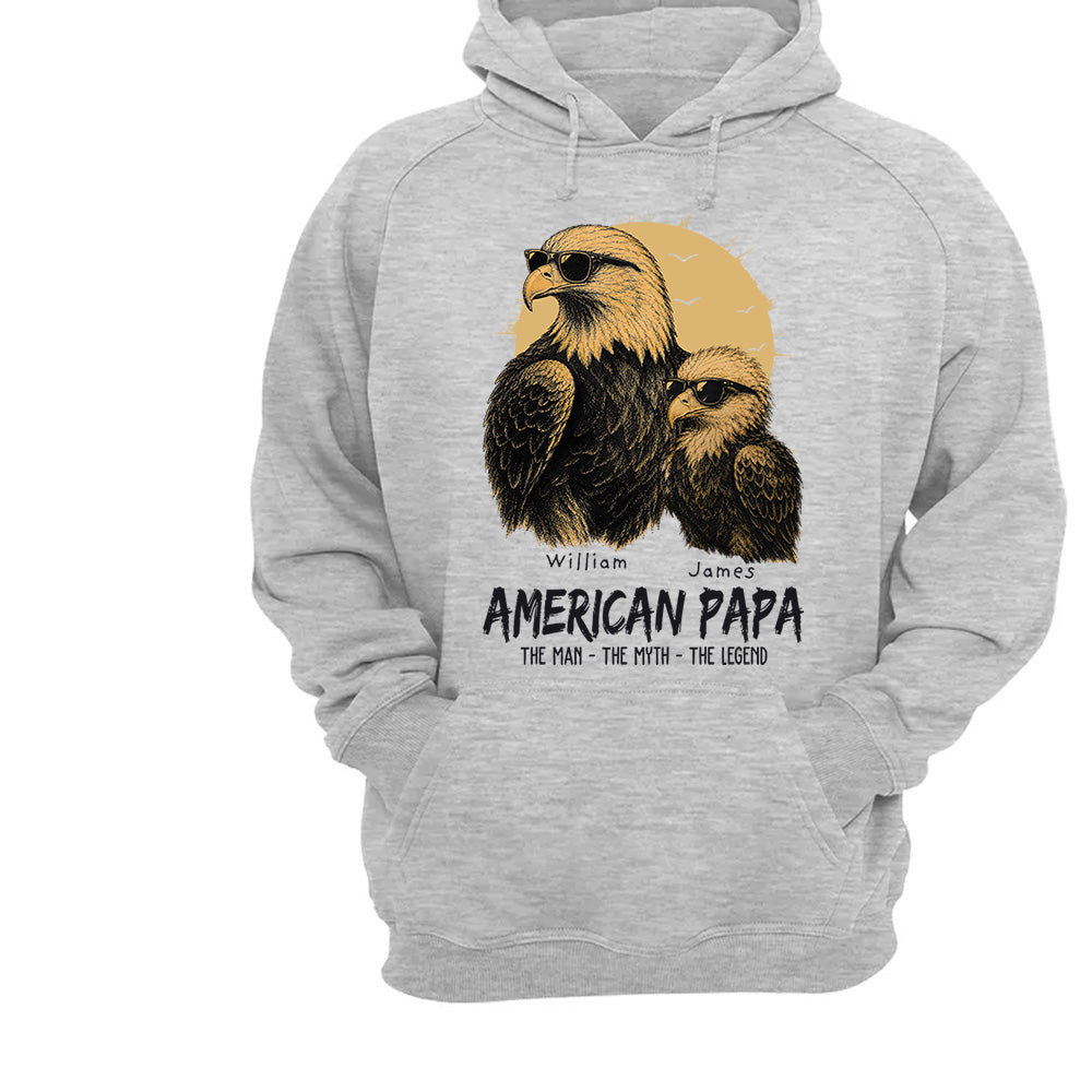 Eagle American Dad The Man The Myth The Legend, Personalized Funny Papa T-Shirt Father's Day, Cool Dad Eagle Tee, Gifts for Dad Husband MI209 VH01